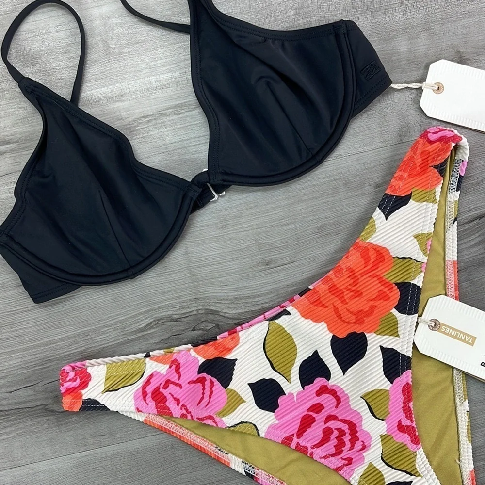 ☀️BILLABONG☀️ SOL SEARCHER REESE UNDERWIRE MAGIC GARDEN HIKE BIKINI SET
